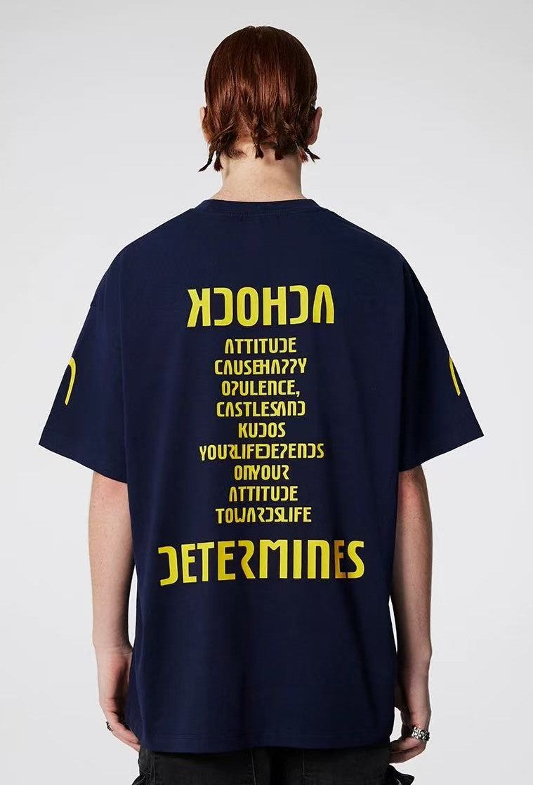 ACHOCK Street Wear Simple Basic Printed T-shirt