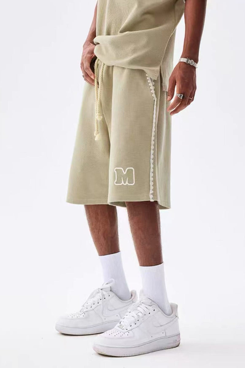 MEDM  Waffle Drawstring Shorts