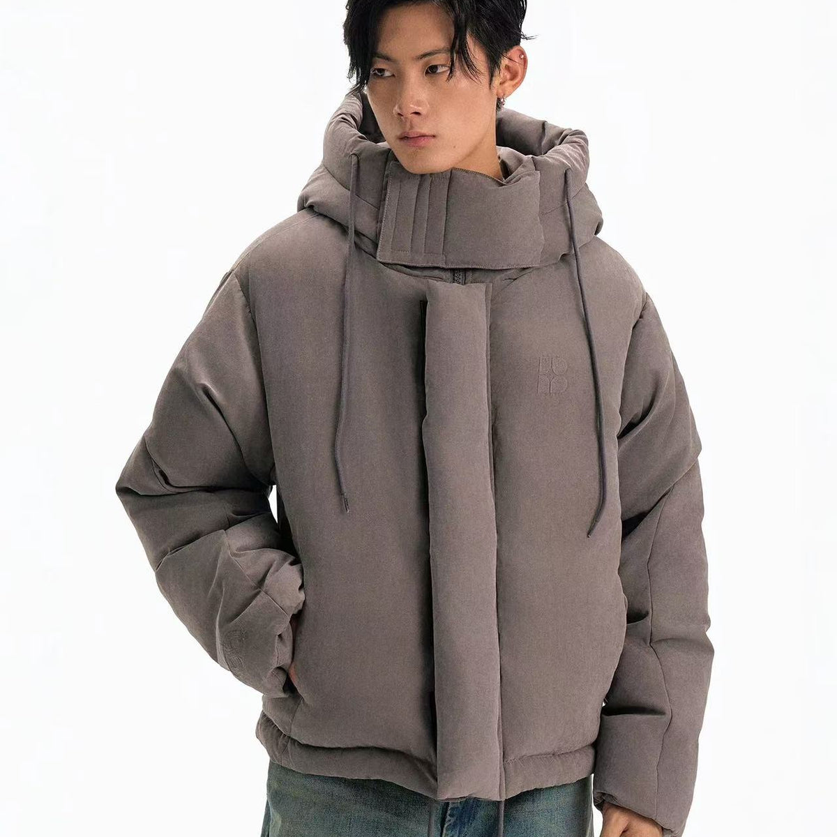 BIPOLAR Textured Suede Embroidered Thickened Ski Jacket