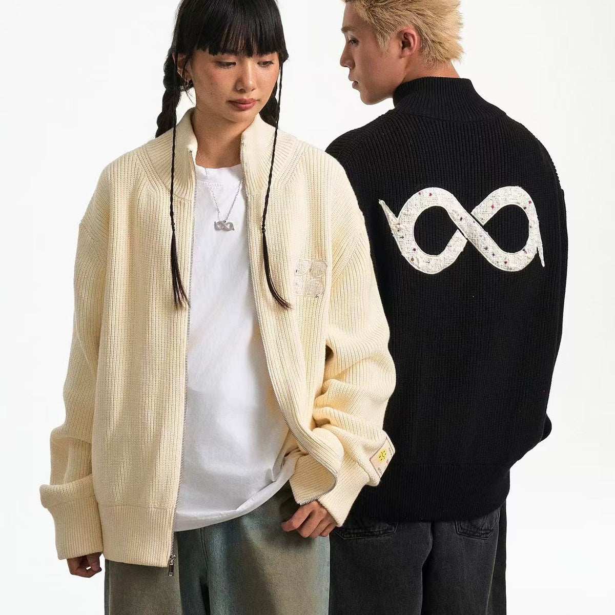 BIPOLAR Knitted Cardigan Zipper Jacket