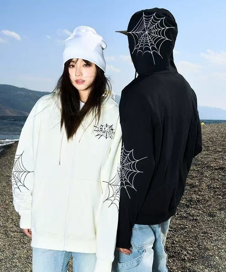 AFGK Spider Web Print Cardigan Jacket