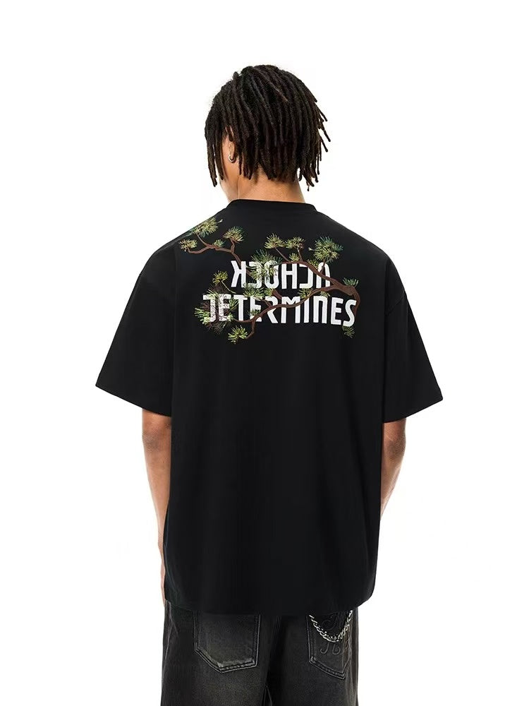 ACHOCK Branch Floral Embroidered T-shirt
