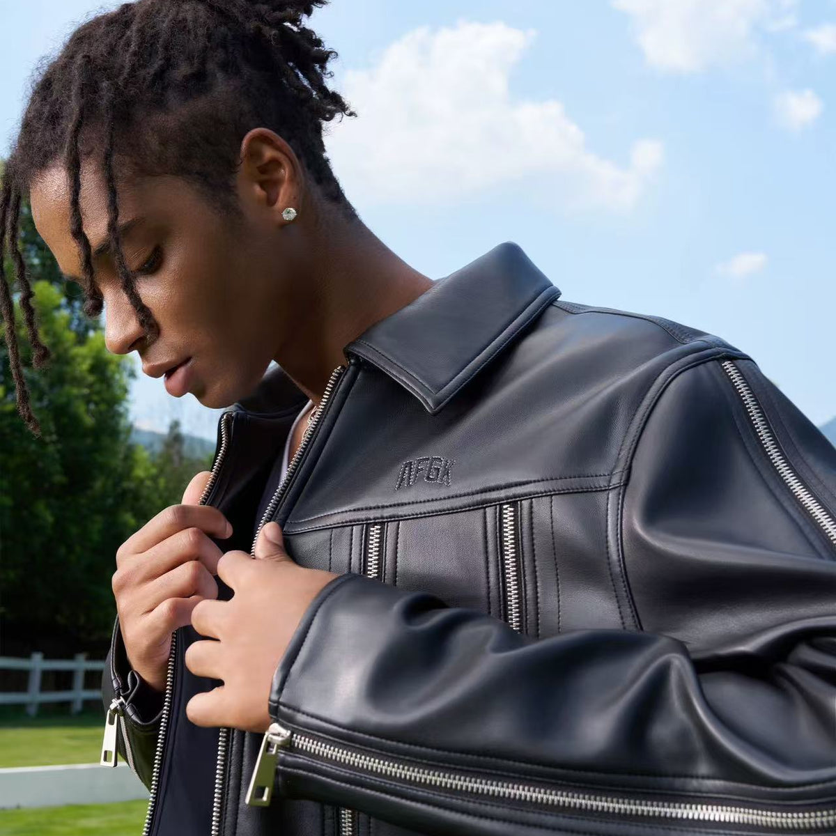 AFGK Zippered Leather Jacket