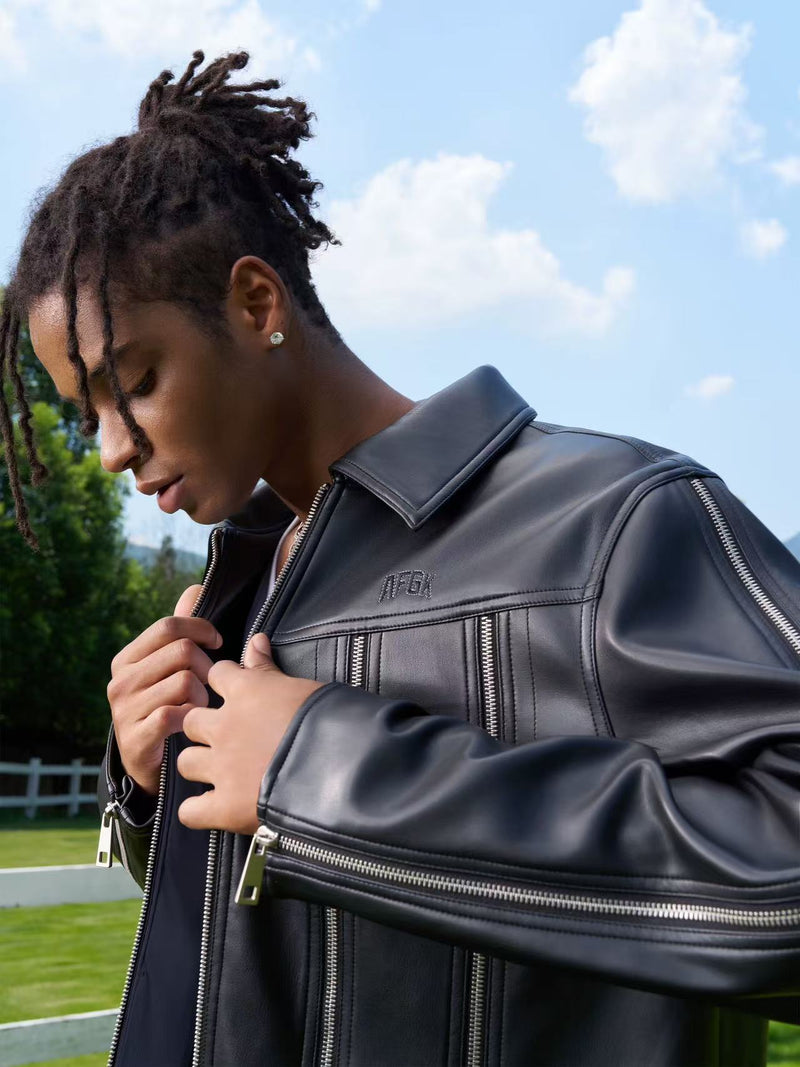 AFGK Zippered Leather Jacket
