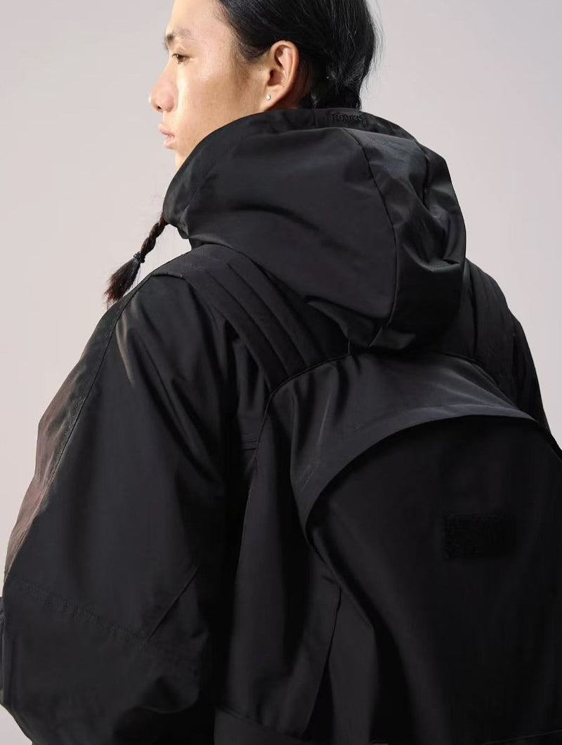 REMEDY Logo Print Backpacking Trench Coat