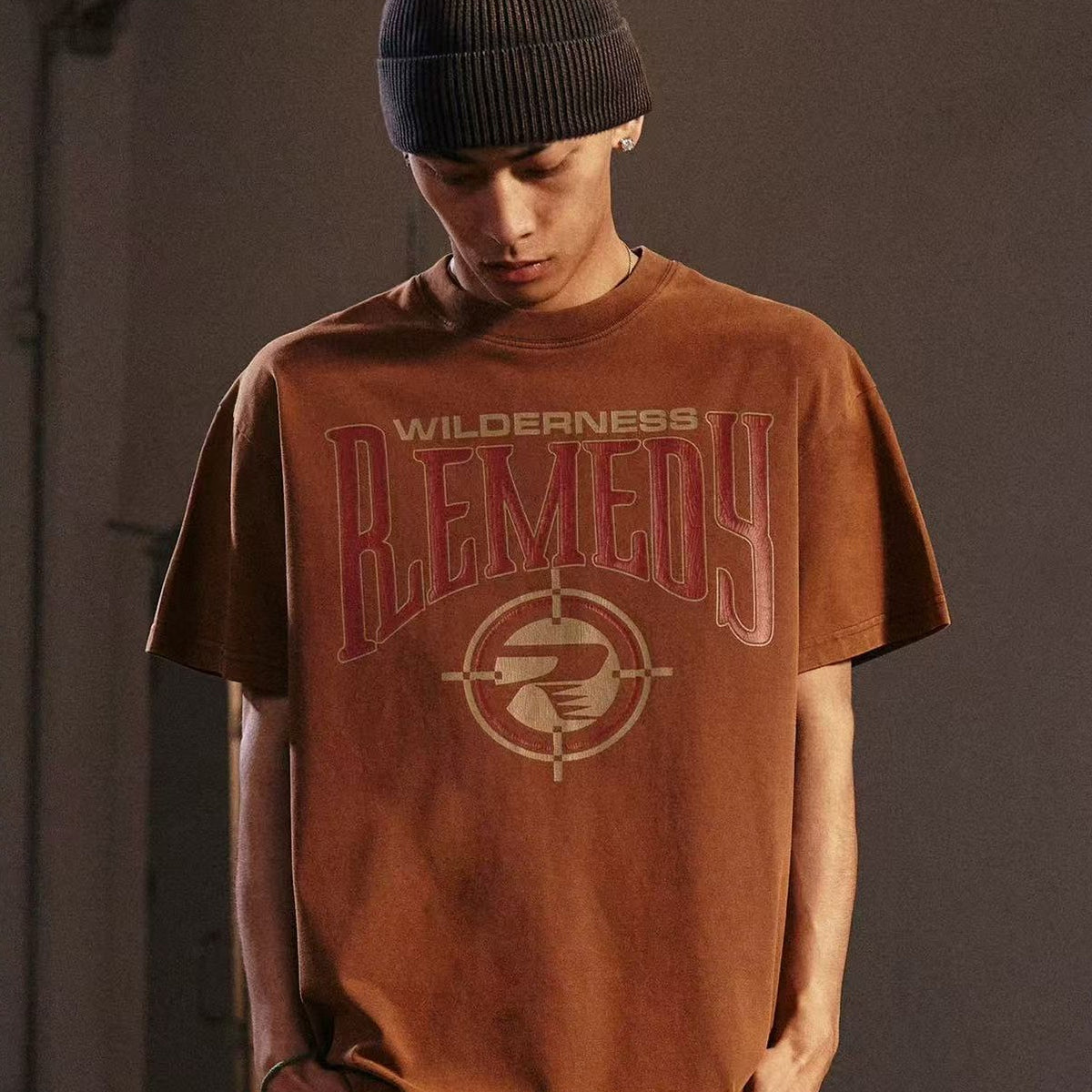 REMEDY Vintage Cowboy Logo Print Short-sleeve T-shirt
