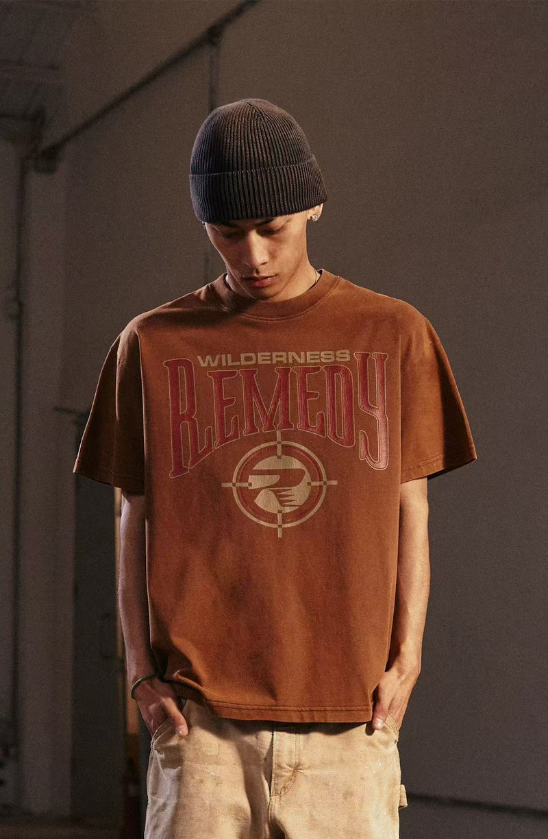 REMEDY Vintage Cowboy Logo Print Short-sleeve T-shirt