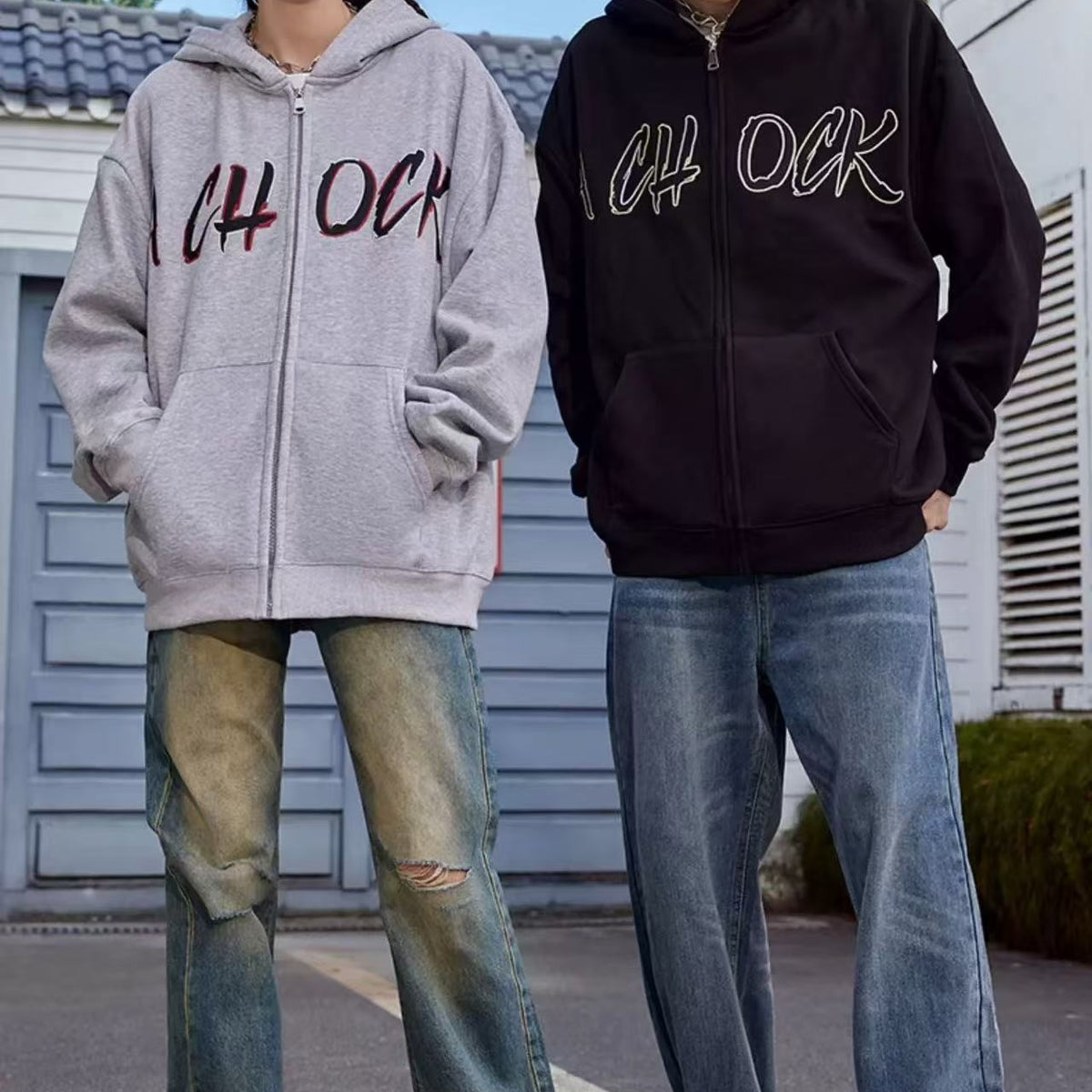 ACHOCK Embroidered Logo Cardigan Jacket