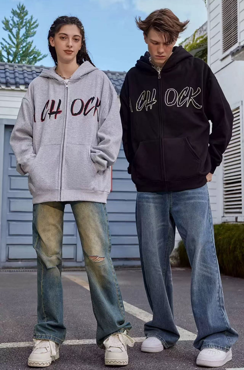 ACHOCK Embroidered Logo Cardigan Jacket