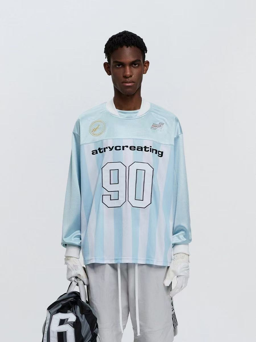 ATRY Mesh Striped Football Long-sleeve T-shirt