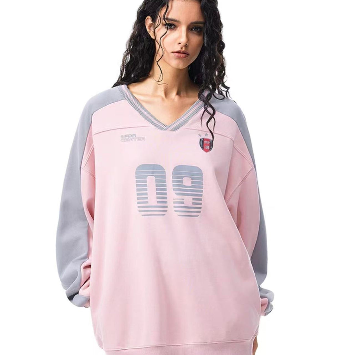 FDR 09 Printed V-neck Contrasting Sweatshirt
