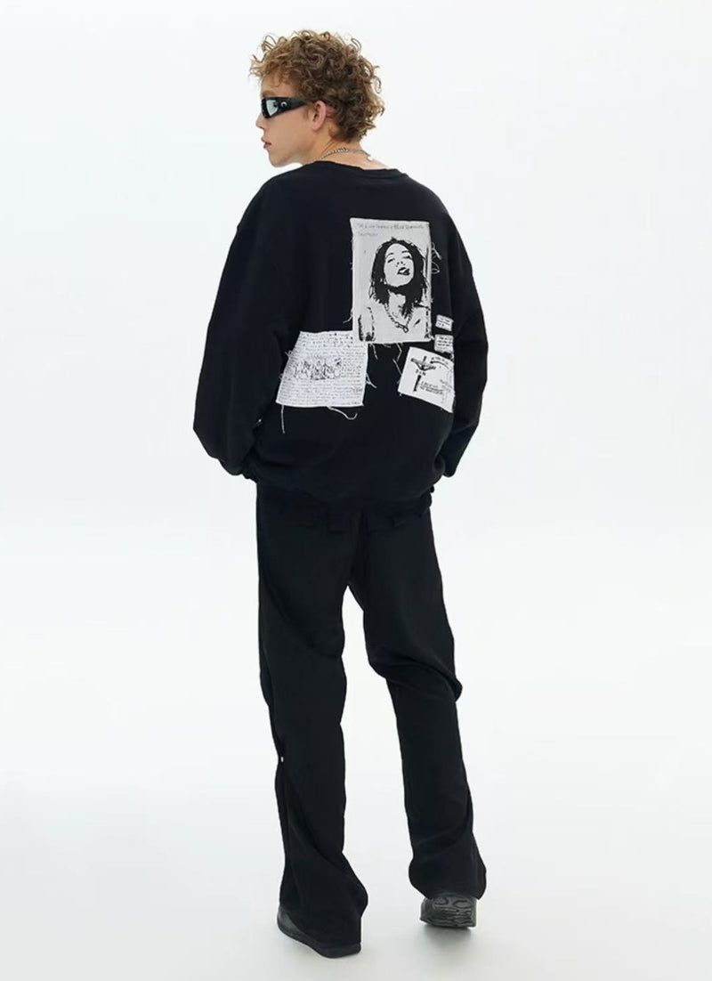 ICONSLAB Portrait Round Neck Sweatshirt