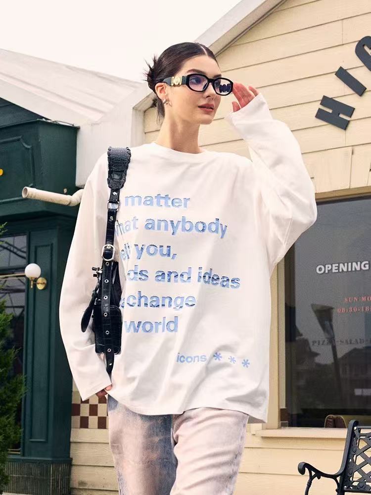 ICONSLAB Mosaic Text Long Sleeve T-shirt