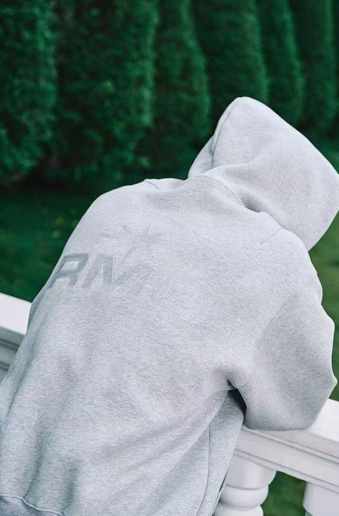 REMEDY Octagram Star Logo Print Hooded Zipper Sweatshirt