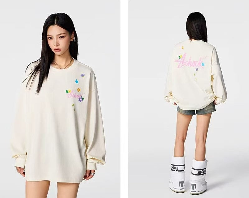 ACHOCK Small Flower Print Long-sleeve T-shirt