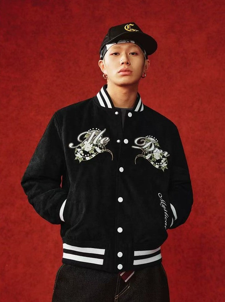 MEDM "Year of the Snake" Suede Varsity Jacket