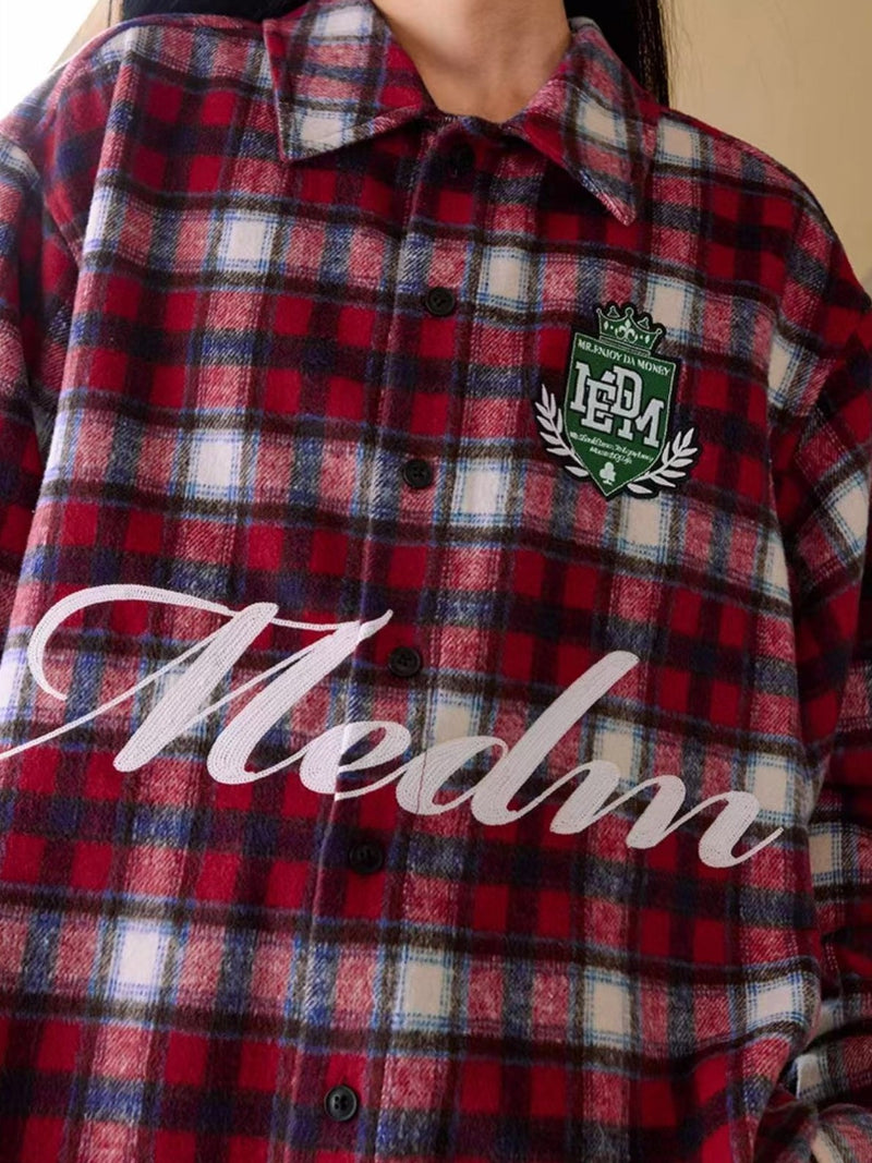 MEDM Plaid Long-sleeve T-Shirt
