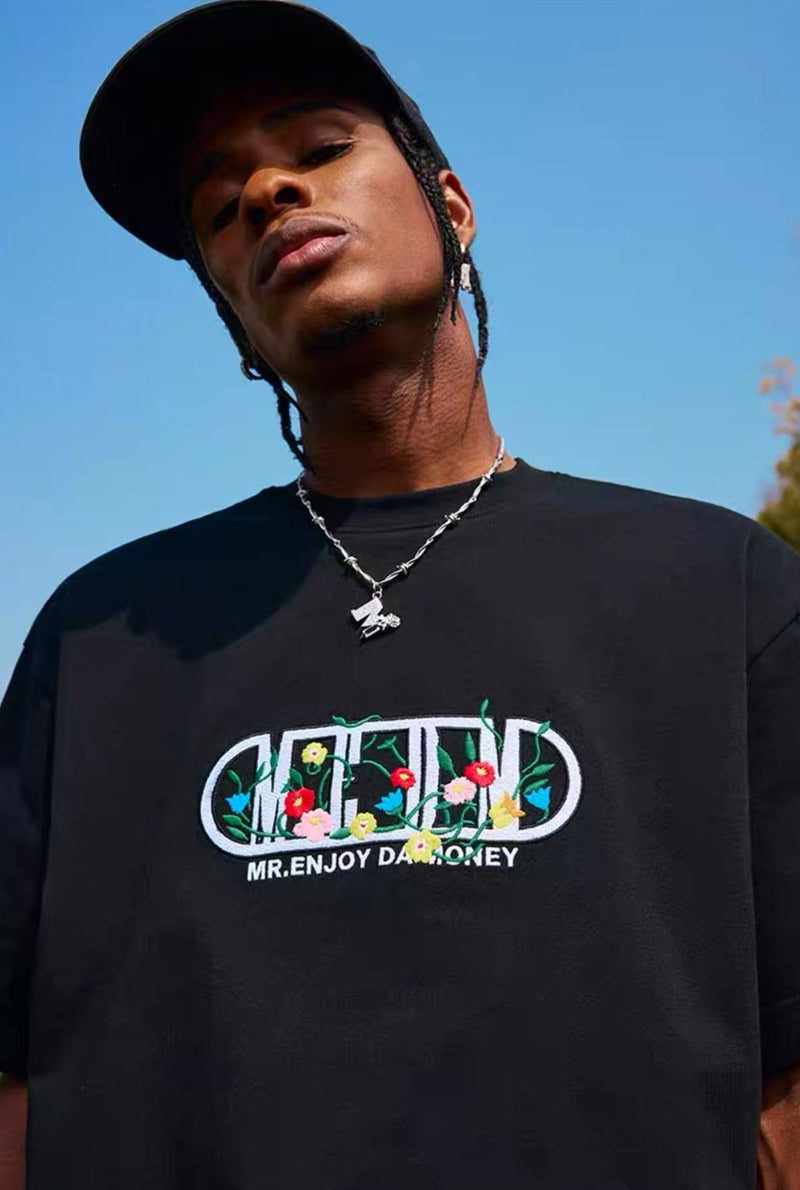 MEDM Capsule Floral Logo Print Short-sleeved T-shirt