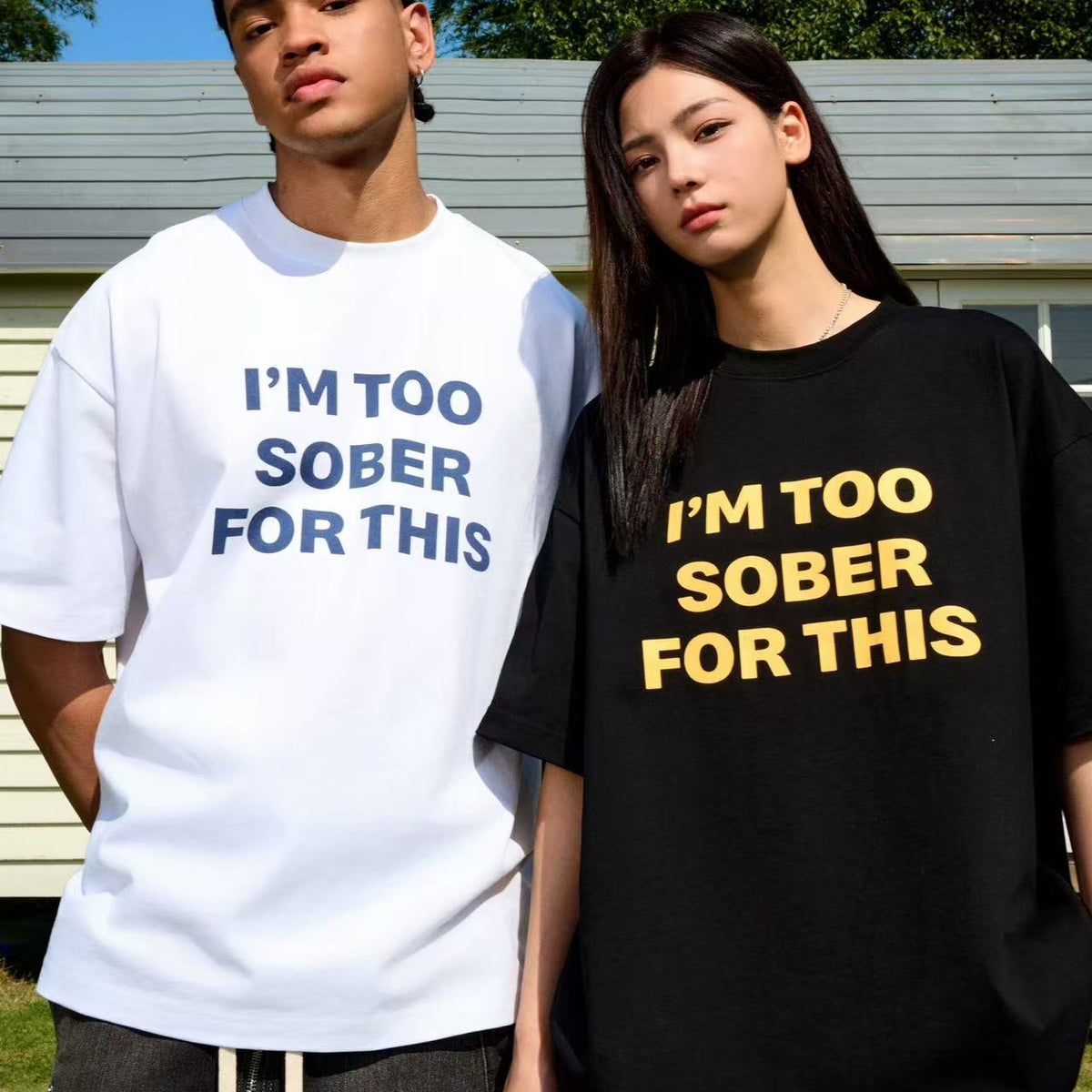 AFGK Slogan Ring LOGO Short-sleeved T-shirt