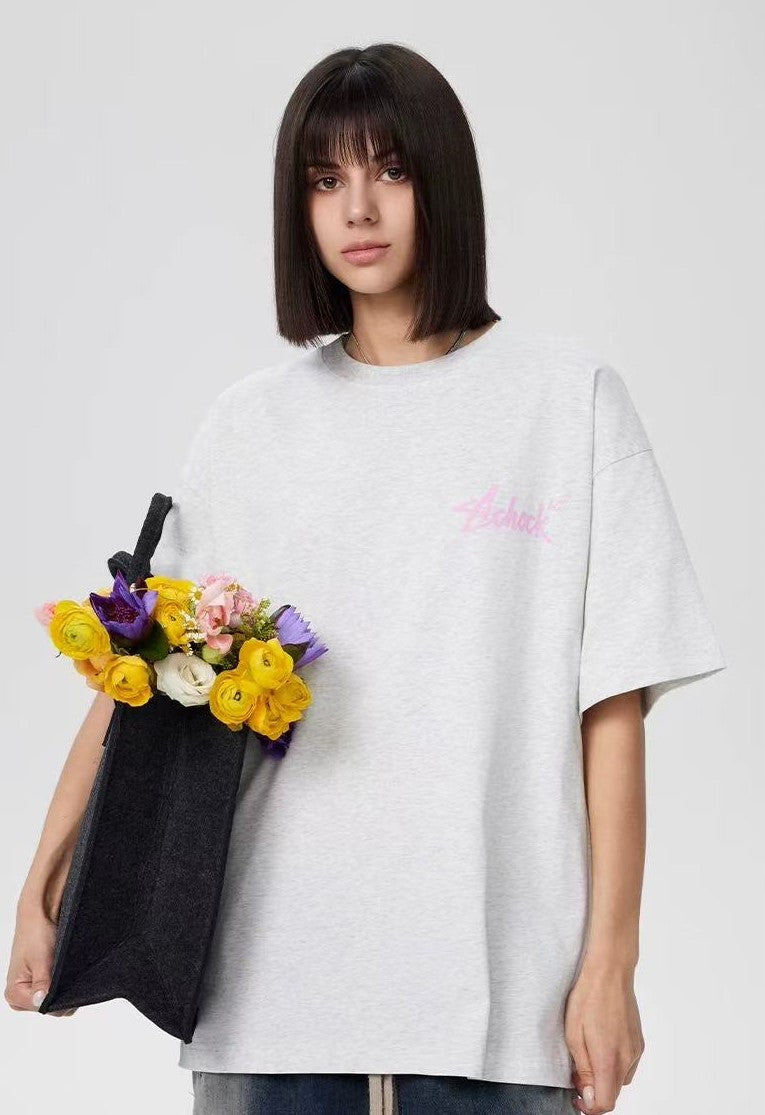 ACHOCK Flower Printed Logo T-shirts