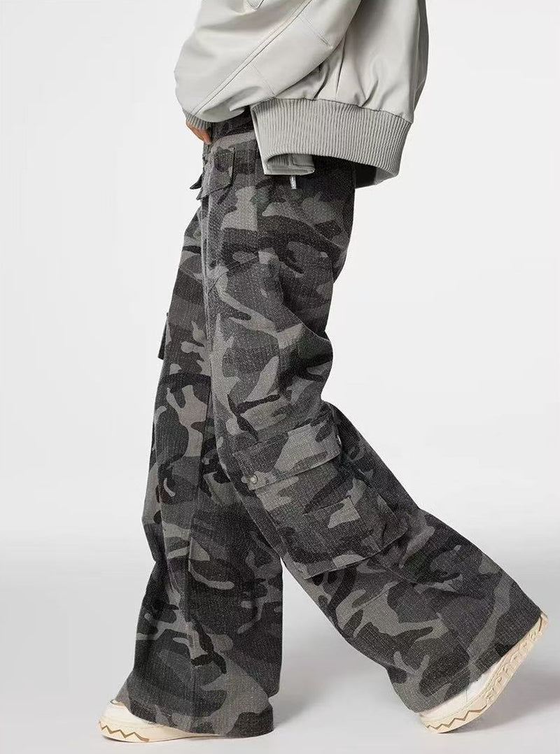 ACHOCK Retro Heavy Duty Workwear Camouflage Jeans