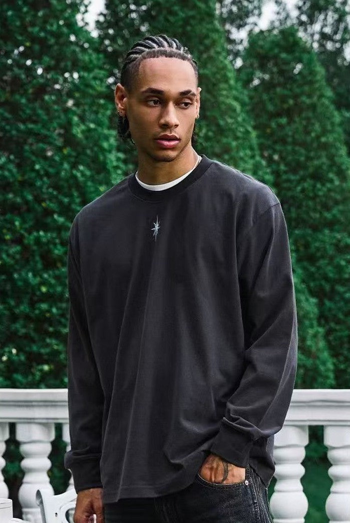 REMEDY Octagram Star Print Long-sleeve Tee