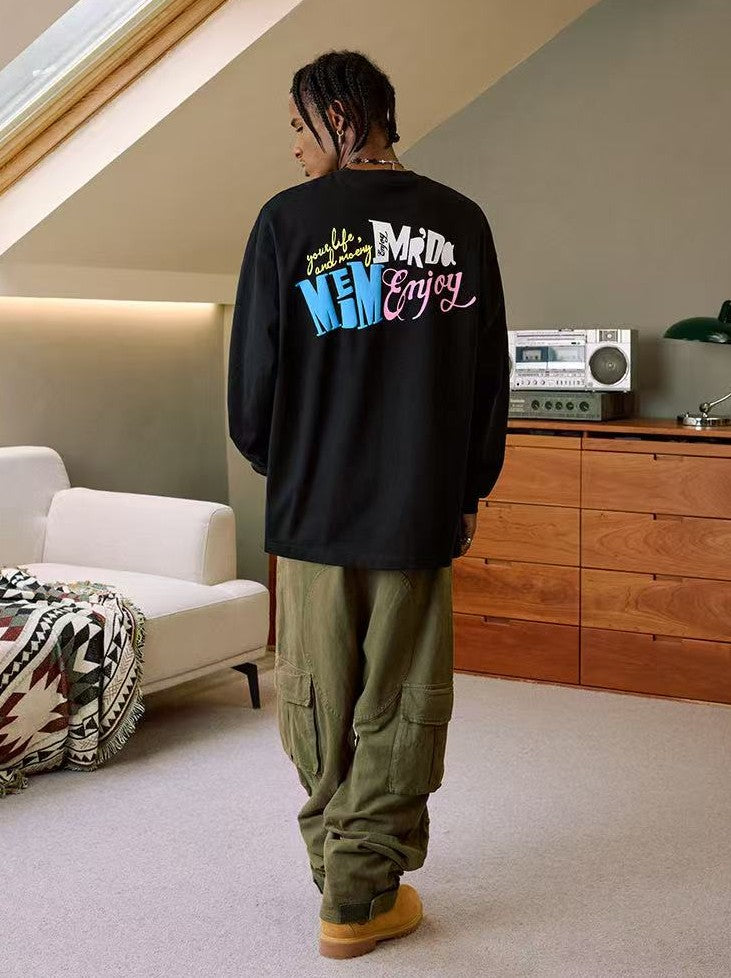 MEDM Colorful Fun Font Long-sleeve T-shirt
