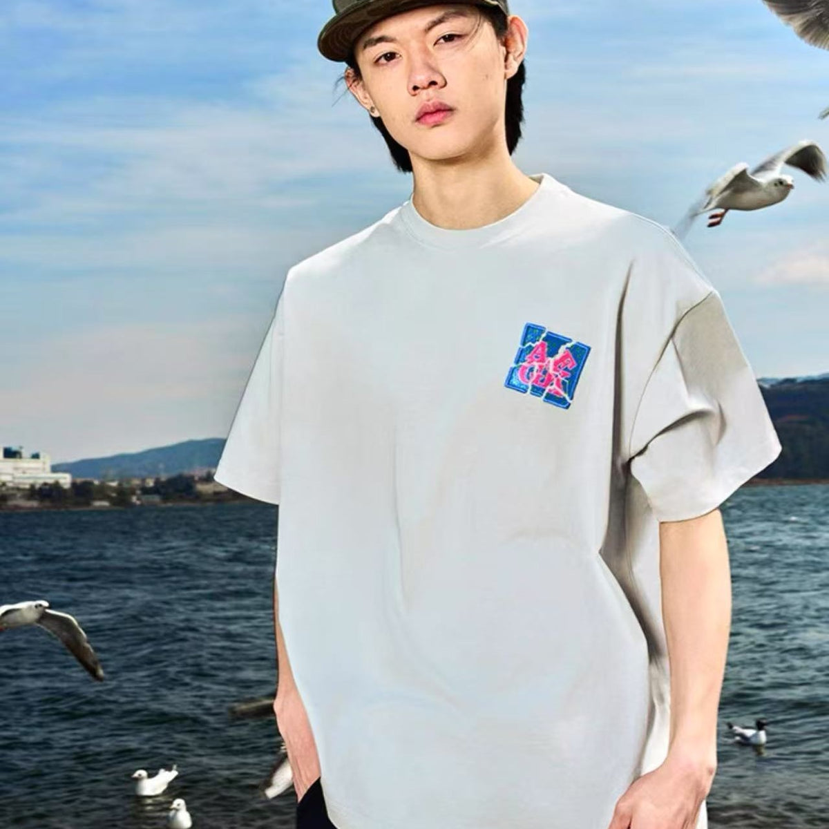 AFGK  Shattered Embroidery Short Sleeve T-Shirt