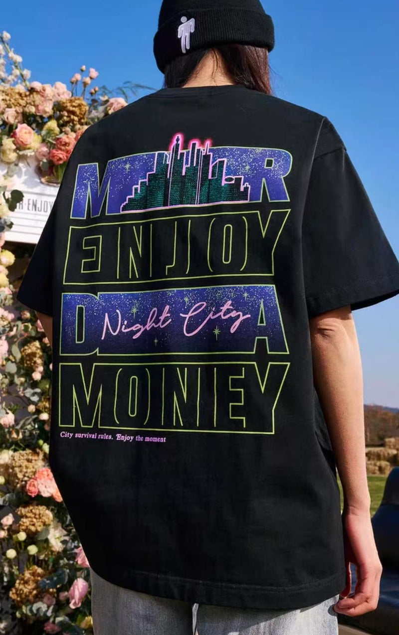 MEDM Sleepless City Printed Short-sleeved T-shirt