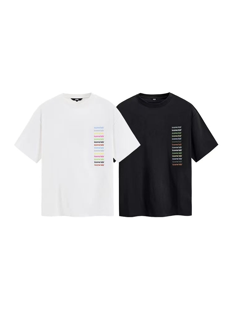 ICONSLAB  Rainbow Color Vertical Logo T-shirt