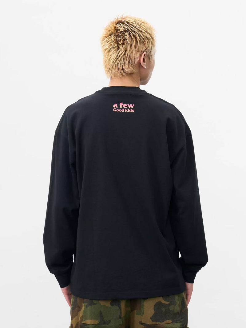 AFGK Color Gradient Slogan Long-sleeve T-Shirt