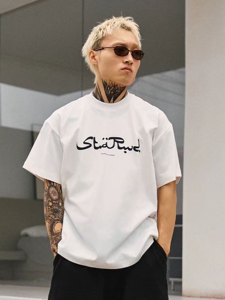 REMEDYxSTA Arabic Letter Print Short-sleeved T-shirt