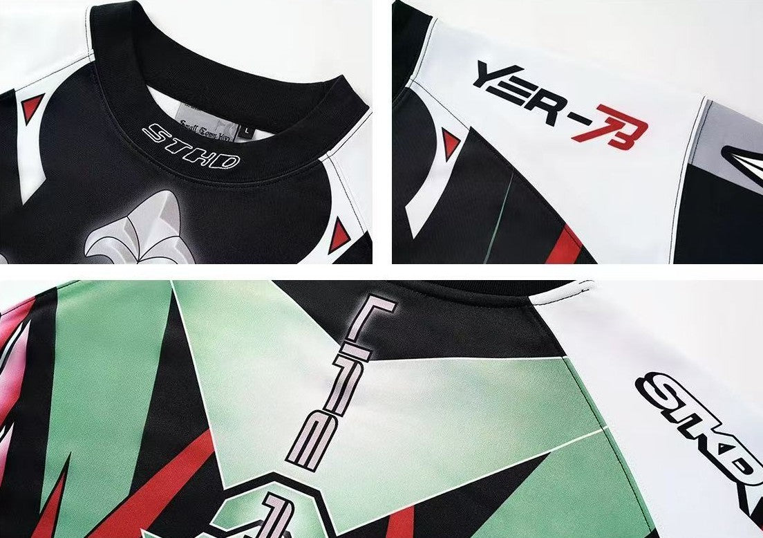 STK High-Density White Ink Direct Print Motorcycle Long-Sleeve T-Shirt