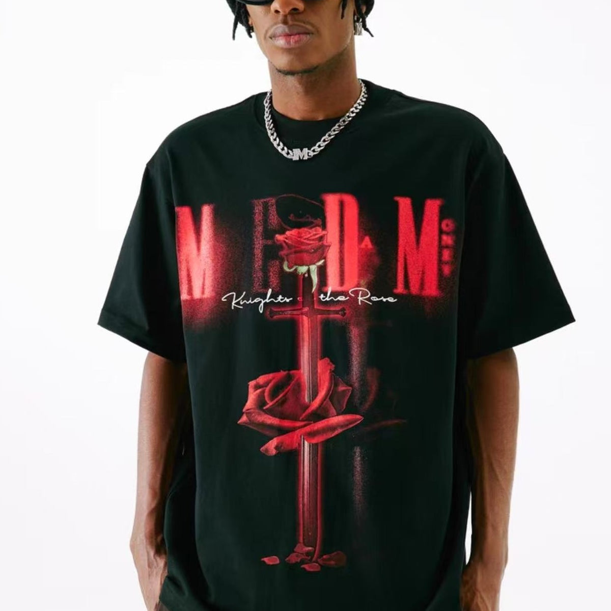 MEDM Hip Hop Rose Short Sleeve T-Shirt