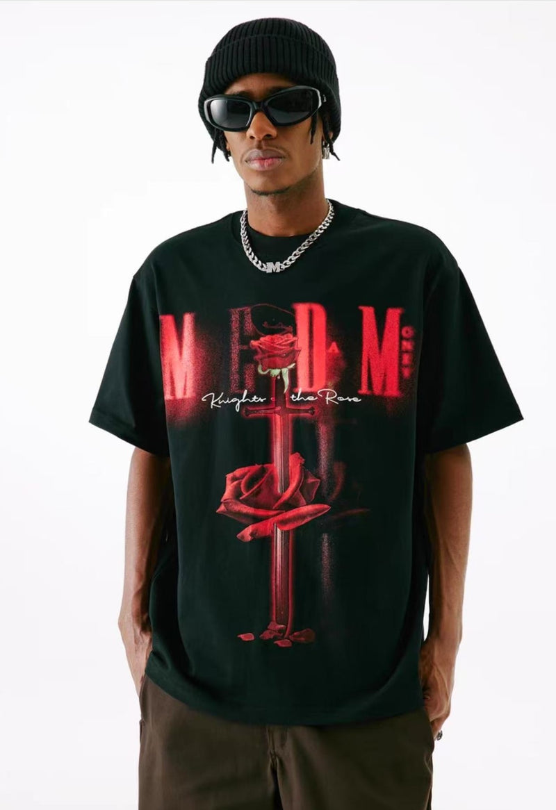 MEDM Hip Hop Rose Short Sleeve T-Shirt