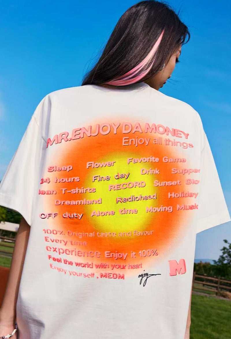 MEDM Circular Font Short Sleeve T-Shirt