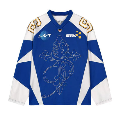 STK Color-Blocked Mesh Ice Hockey Long-Sleeve T-Shirt