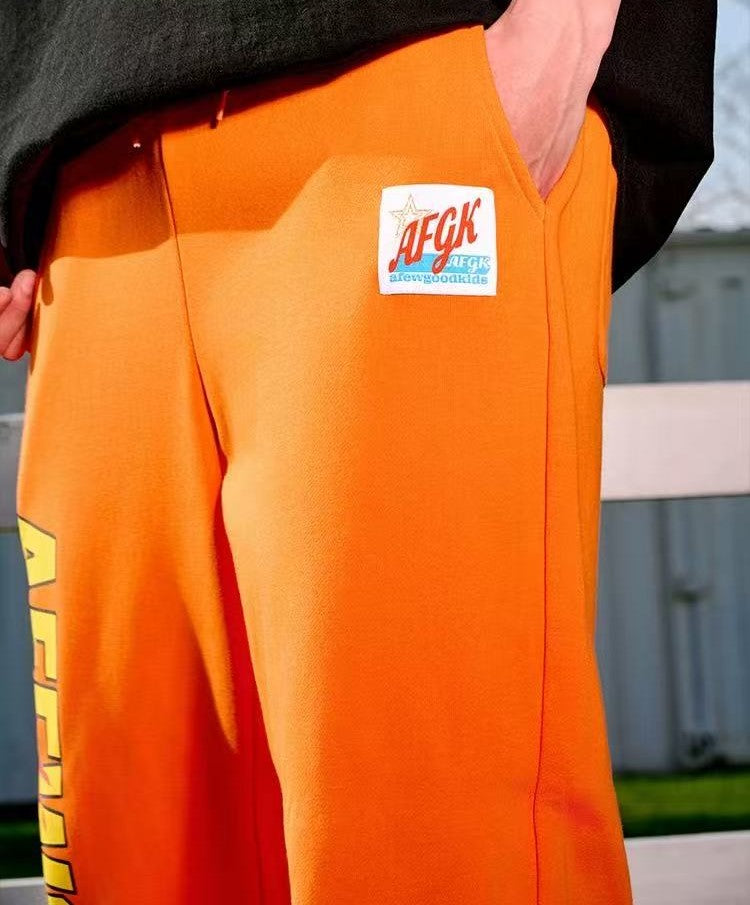 AFGK Double Row Letter Print Casual Sweatpants