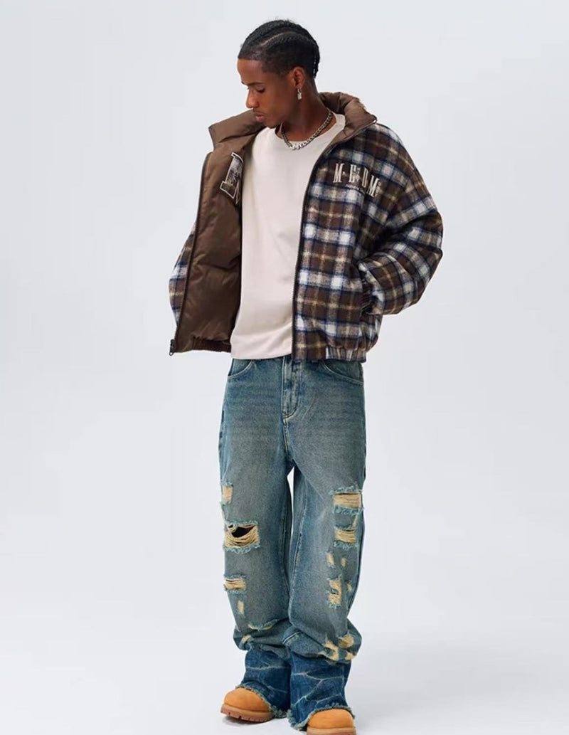 MEDM Plaid Double Sided Down Jacket