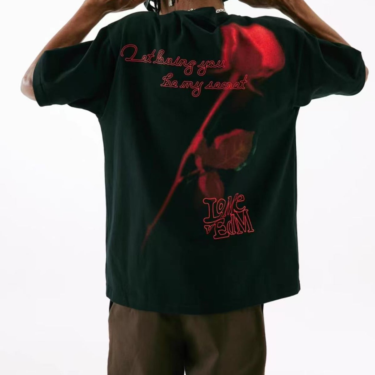 MEDM Hip Hop Rose Short Sleeve T-Shirt