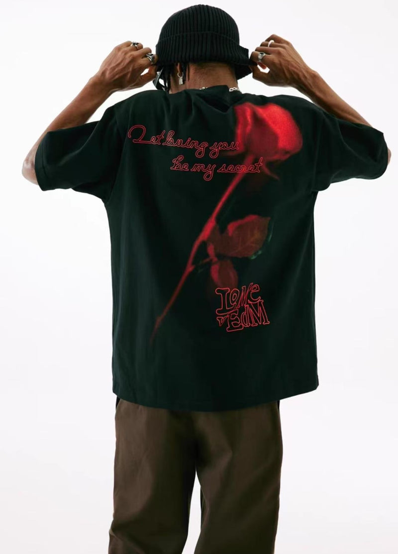MEDM Hip Hop Rose Short Sleeve T-Shirt