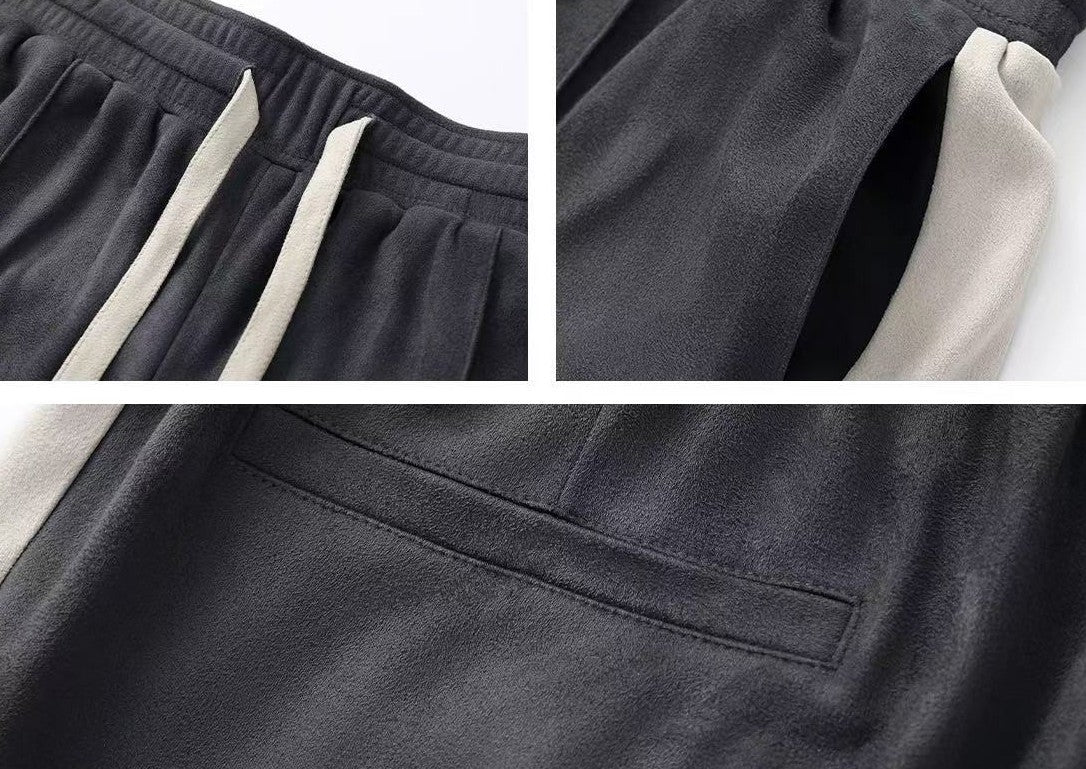 STK Vintage Embroidered Suede Patchwork Shorts