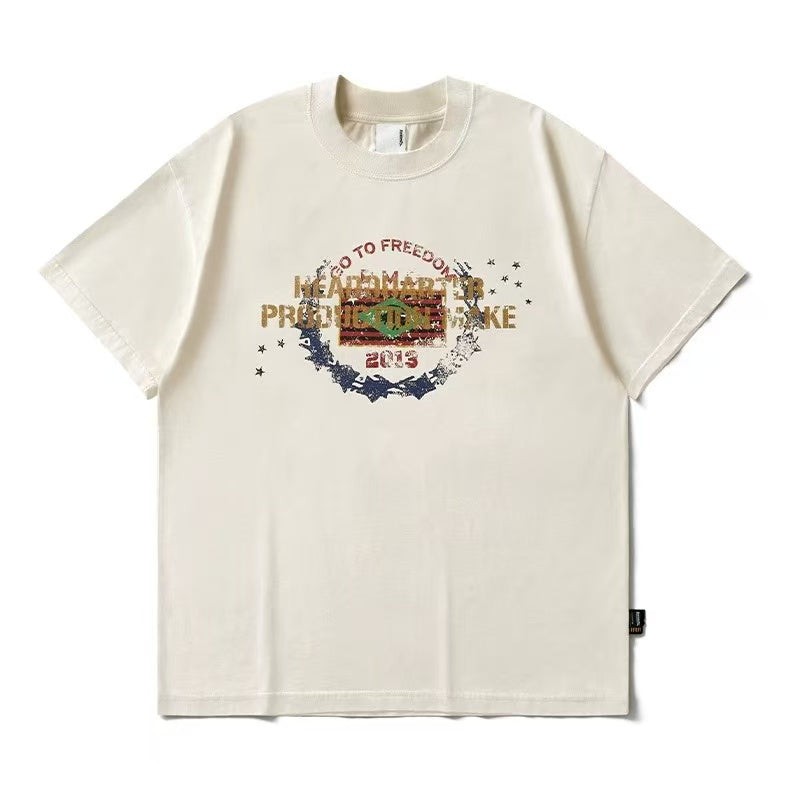 REMEDY Distressed Letter Print Short-sleeve T-shirt