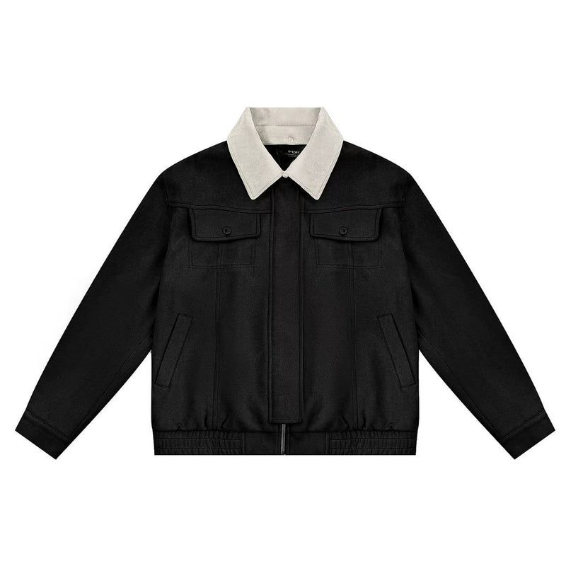 FDR Retro Contrast Lapel Suede Jacket (For Women)