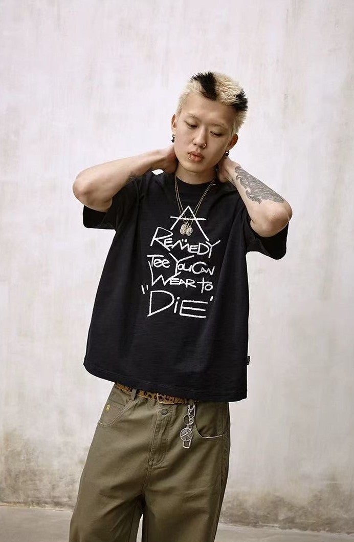 REMEDY Bamboo Lettering Short-sleeve T-Shirt