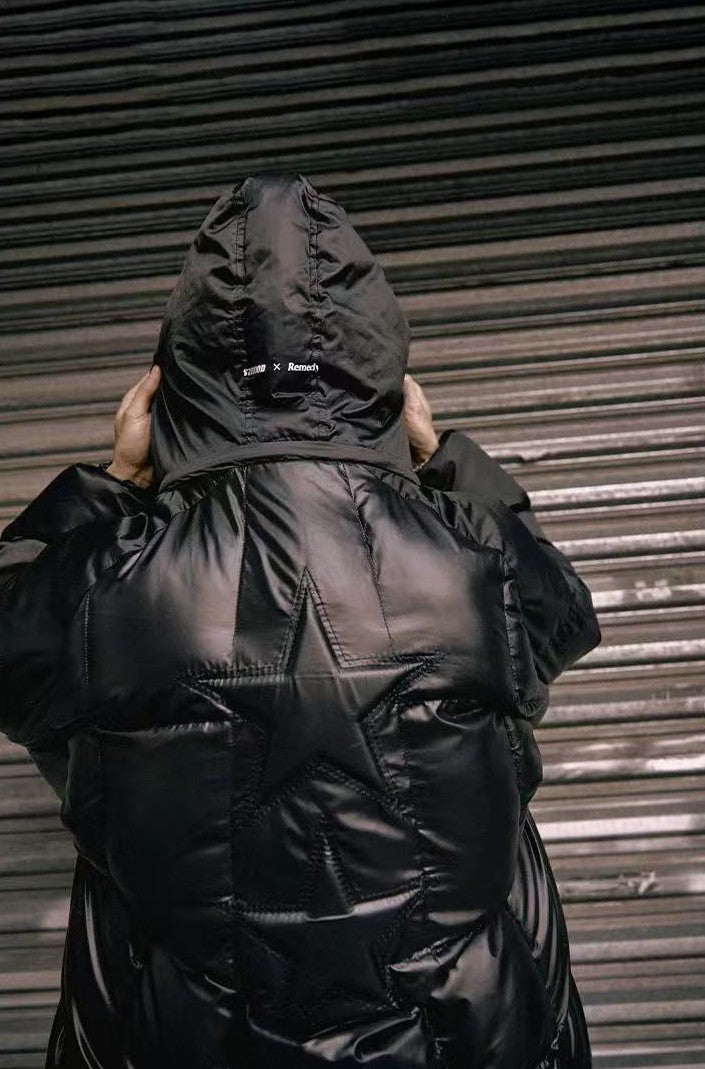 REMEDYxSTA Double Star Removable Hooded Cotton Coat