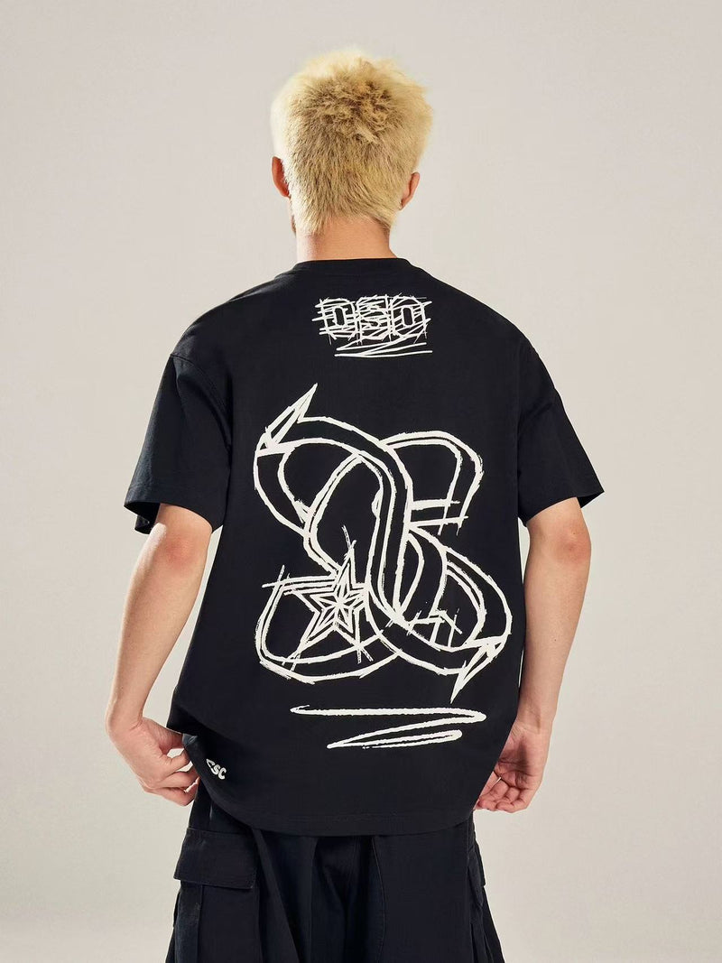 BIPOLAR Hand-painted Cosmic Weather LOGO Short-sleeved T-shirt