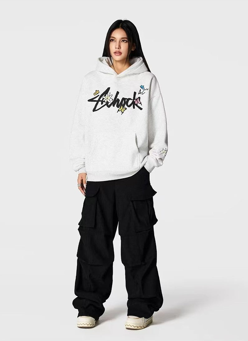 ACHOCK Hip Hop Cartoon Pattern Printed Hoodie