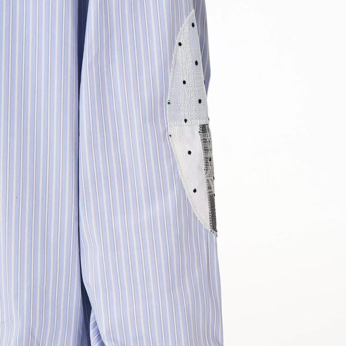 BIPOLAR Lace Plaid Patchwork Striped Polo Shirts