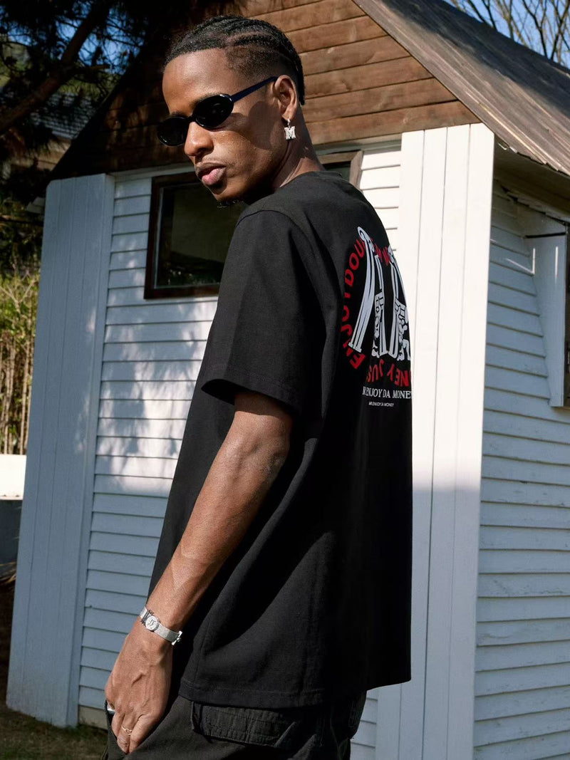 MEDM Roman Column Print Short-sleeved T-shirt